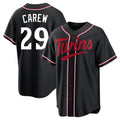 Johmsee M.Twins #29 Rod Carew Player Black Fashion Out Home Limited Stitched Jerseys