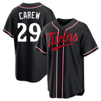 Johmsee M.Twins #29 Rod Carew Player Black Fashion Out Home Limited Stitched Jerseys