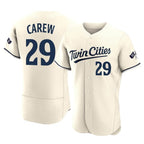 Johmsee M.Twins #29 Rod Carew Player Cream Home Limited Elite Stitched Jerseys