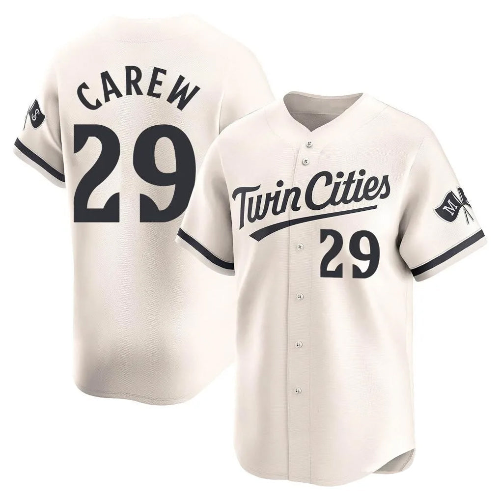 Johmsee M.Twins #29 Rod Carew Player Cream Home Limited Stitched Jerseys
