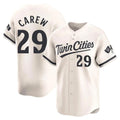 Johmsee M.Twins #29 Rod Carew Player Cream Home Limited Stitched Jerseys