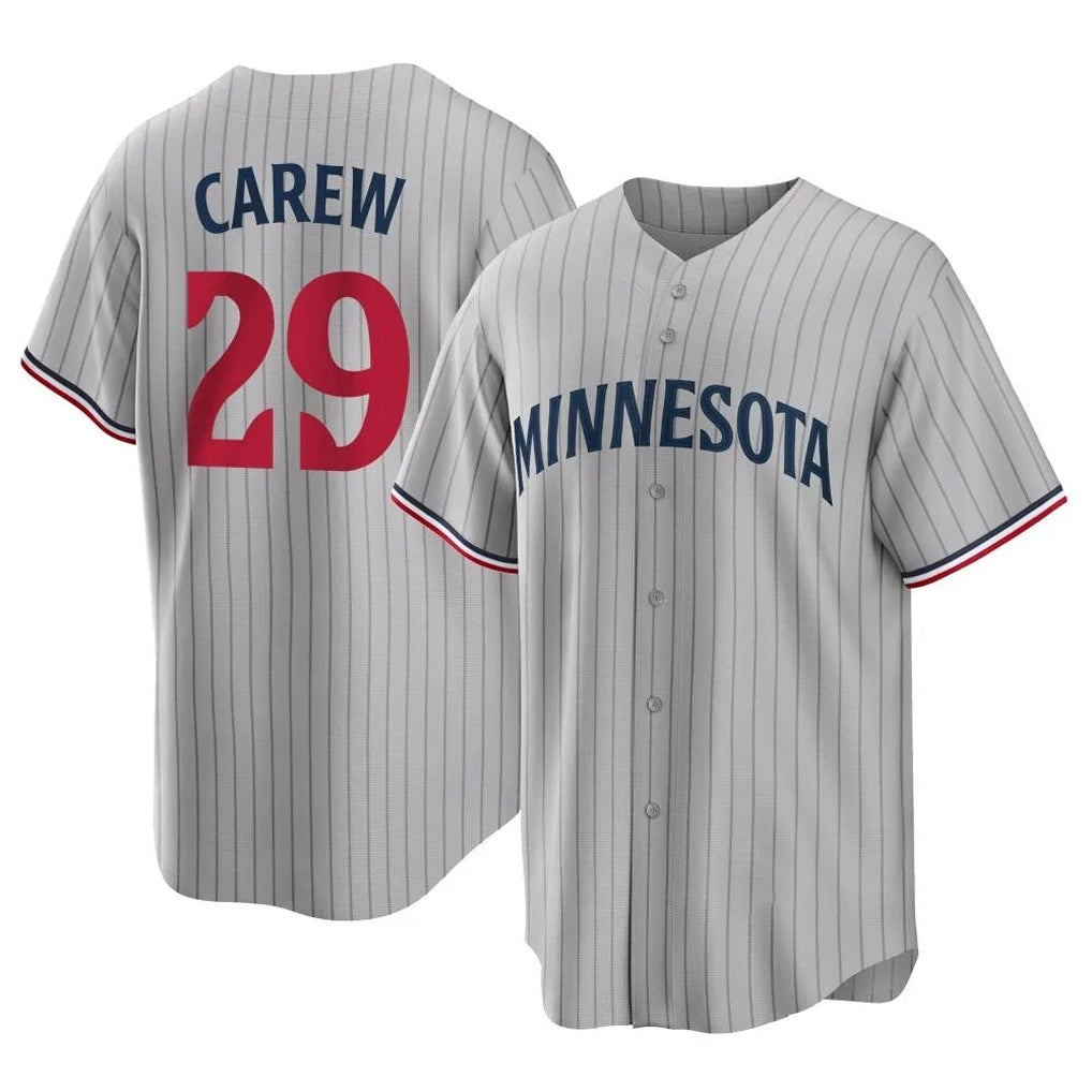 Johmsee M.Twins #29 Rod Carew Player Gray Game Limited Home Stitched Jerseys