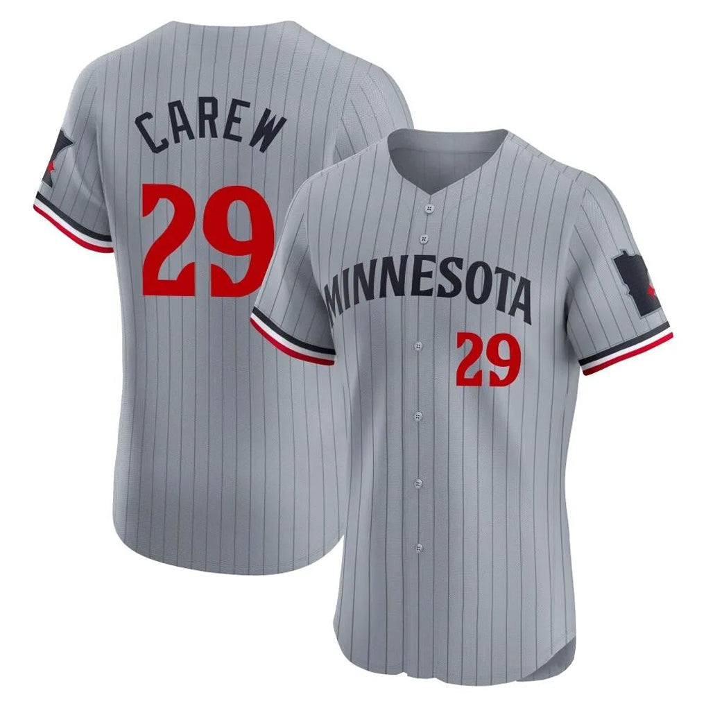 Johmsee M.Twins #29 Rod Carew Player Gray Home Limited Elite Stitched Jerseys