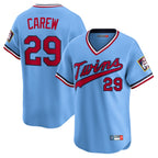 Johmsee M.Twins #29 Rod Carew Player Light Blue Throwback Cooperstown Collection Limited T-shirt Stitched Jerseys