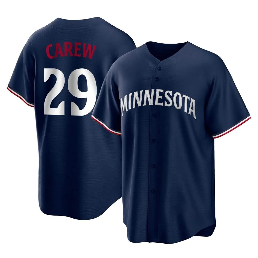 Johmsee M.Twins #29 Rod Carew Player Navy Replica Alternate Home Stitched Jerseys