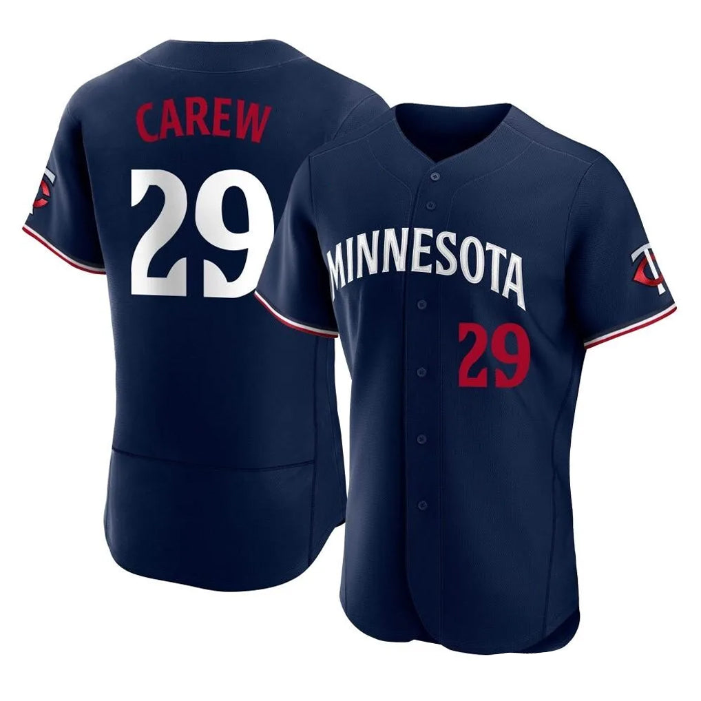 Johmsee M.Twins #29 Rod Carew Player Navy Replica Home Limited Elite Stitched Jerseys