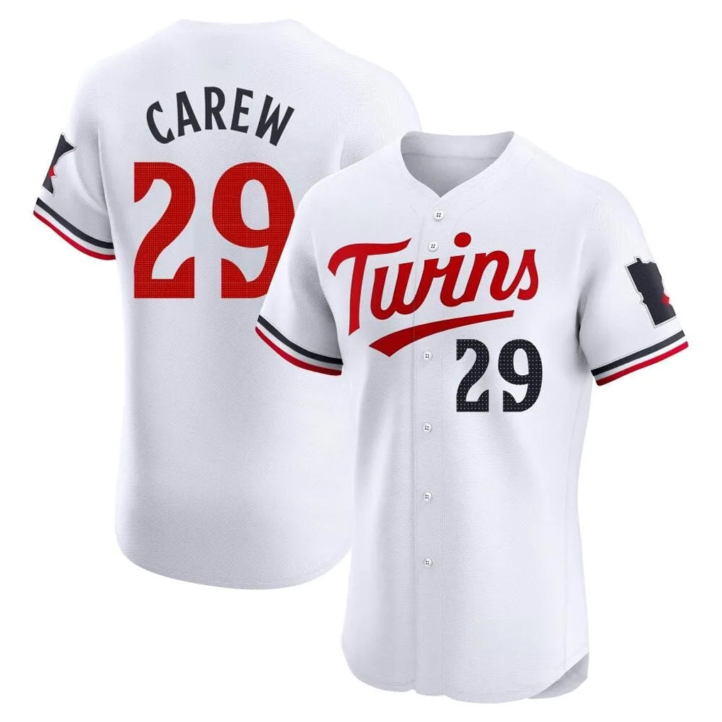 Johmsee M.Twins #29 Rod Carew Player White Home Limited Elite Stitched Jerseys