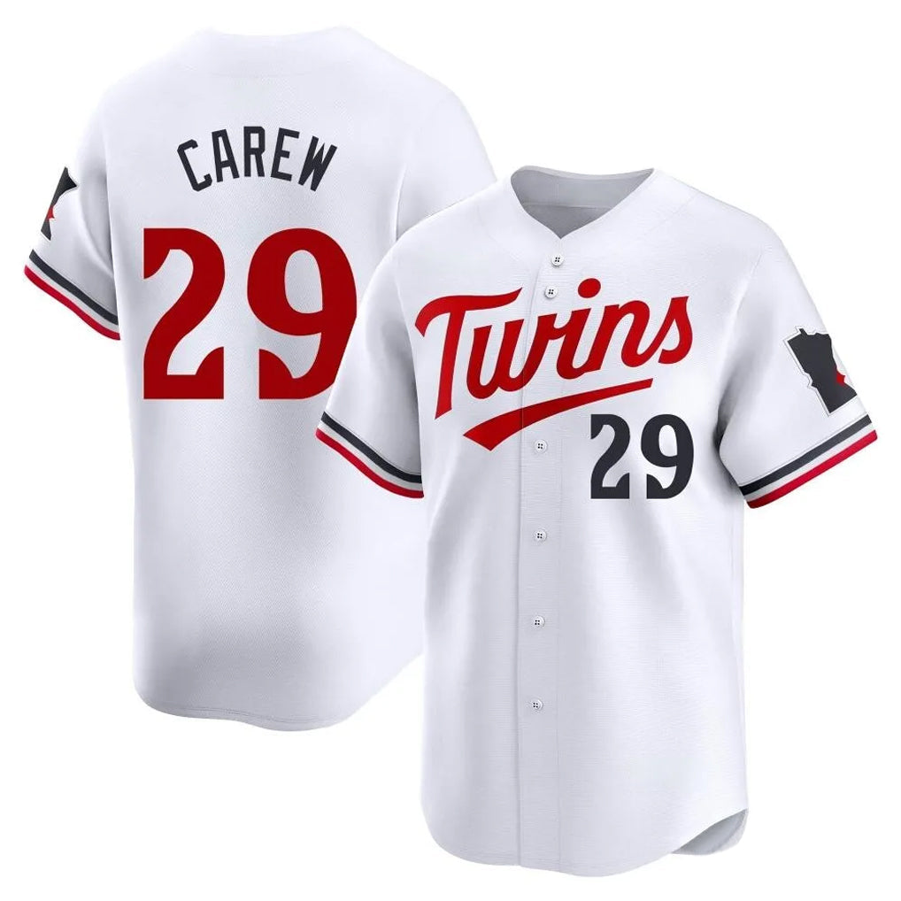 Johmsee M.Twins #29 Rod Carew Player White Home Limited Stitched Jerseys