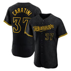 Johmsee M.Twins #37 Victor Caratini Player Black Snake Skin City Home Limited Elite Stitched Jerseys