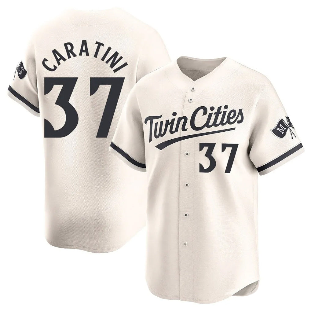 Johmsee M.Twins #37 Victor Caratini Player Cream Home Limited Stitched Jerseys