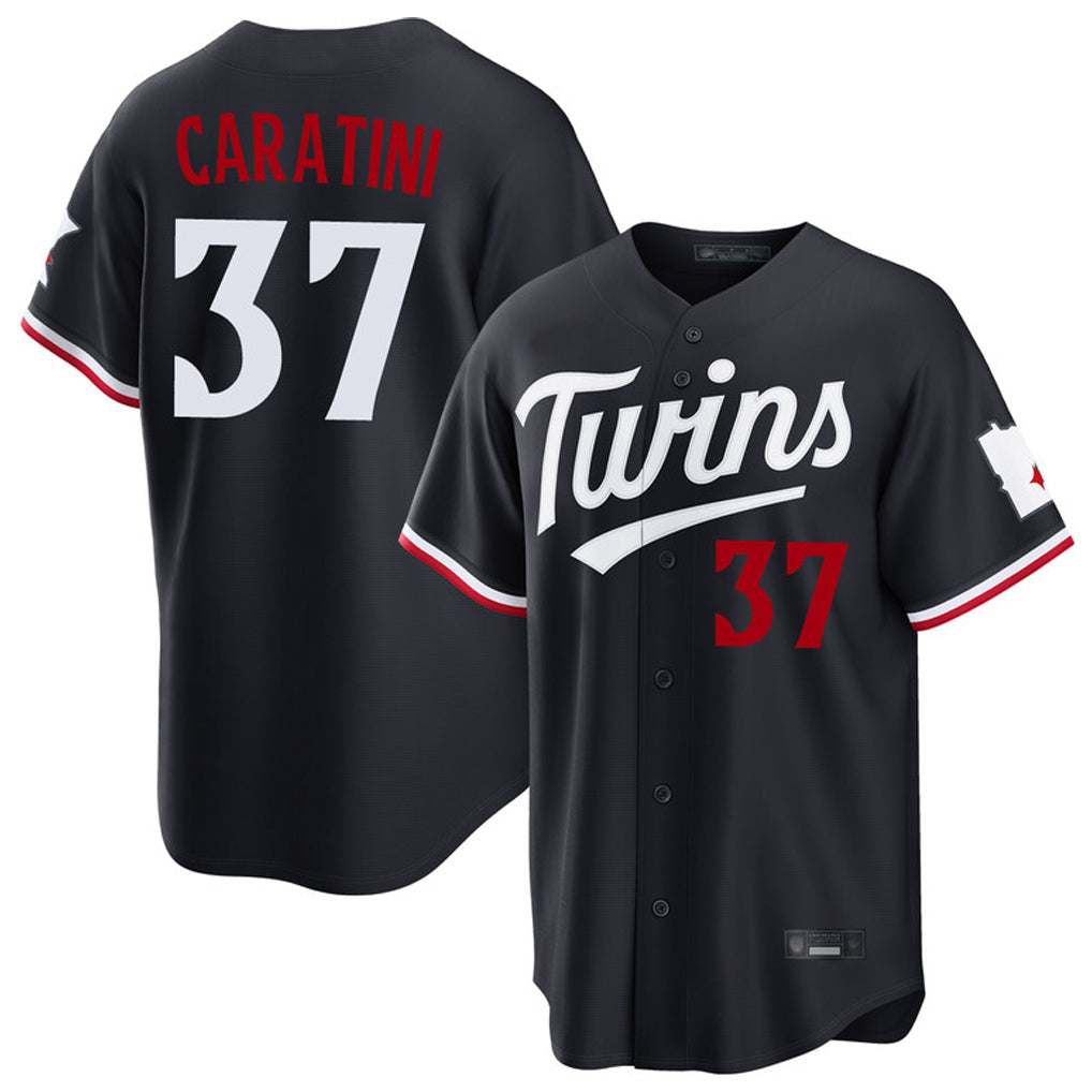 Johmsee M.Twins #37 Victor Caratini Player Navy Home Game Stitched Jerseys