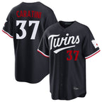 Johmsee M.Twins #37 Victor Caratini Player Navy Home Game Stitched Jerseys