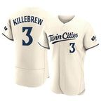 Johmsee M.Twins #3 Harmon Killebrew Player Cream Home Limited Elite Stitched Jerseys