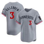 Johmsee M.Twins #3 Harmon Killebrew Player Gray Home Limited Stitched Jerseys