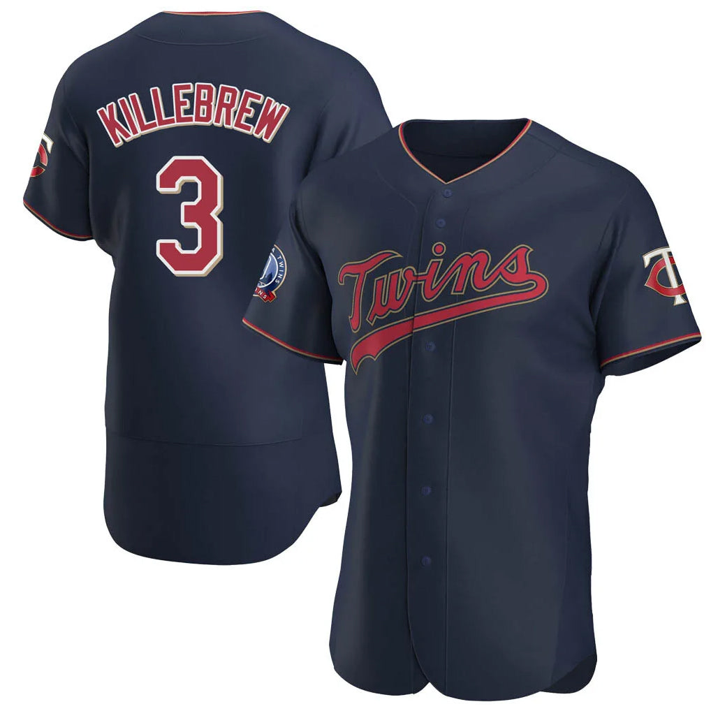 Johmsee M.Twins #3 Harmon Killebrew Player Navy 60th Home Limited Elite Stitched Jerseys