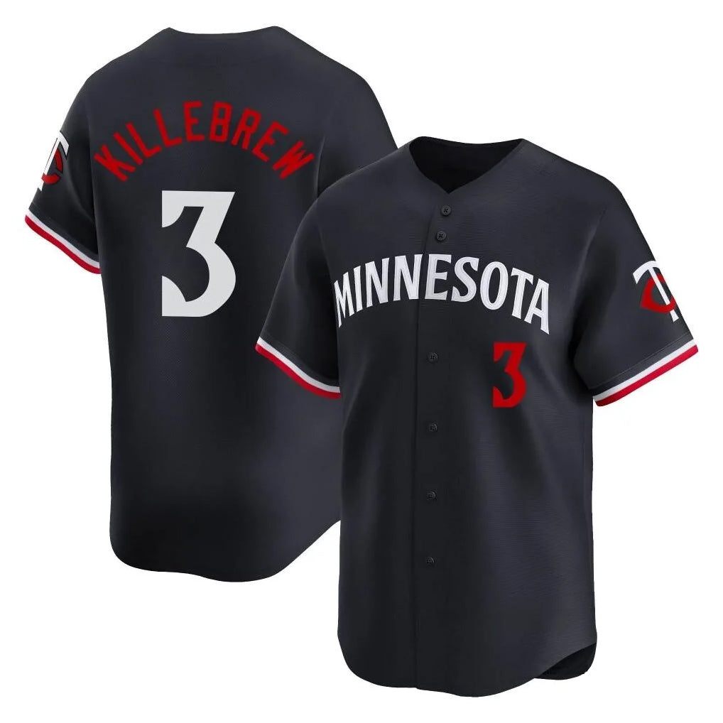 Johmsee M.Twins #3 Harmon Killebrew Player Navy Home Limited Stitched Jerseys