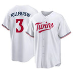Johmsee M.Twins #3 Harmon Killebrew Player White Home Game Stitched Jerseys