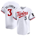 Johmsee M.Twins #3 Harmon Killebrew Player White Home Limited Stitched Jerseys