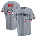 Johmsee M.Twins #41 Joe Ryan Gray USA 250 Fourth of July Road Stadium Jersey