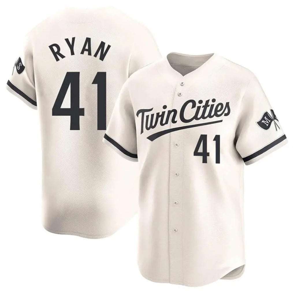Johmsee M.Twins #41 Joe Ryan Player Cream Home Limited Stitched Jerseys