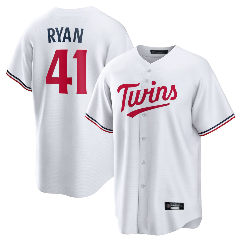 Johmsee M.Twins #41 Joe Ryan Player White Home Game Stitched Jerseys