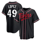Johmsee M.Twins #49 Pablo Lopez Player Black Fashion Out Home Limited Stitched Jerseys