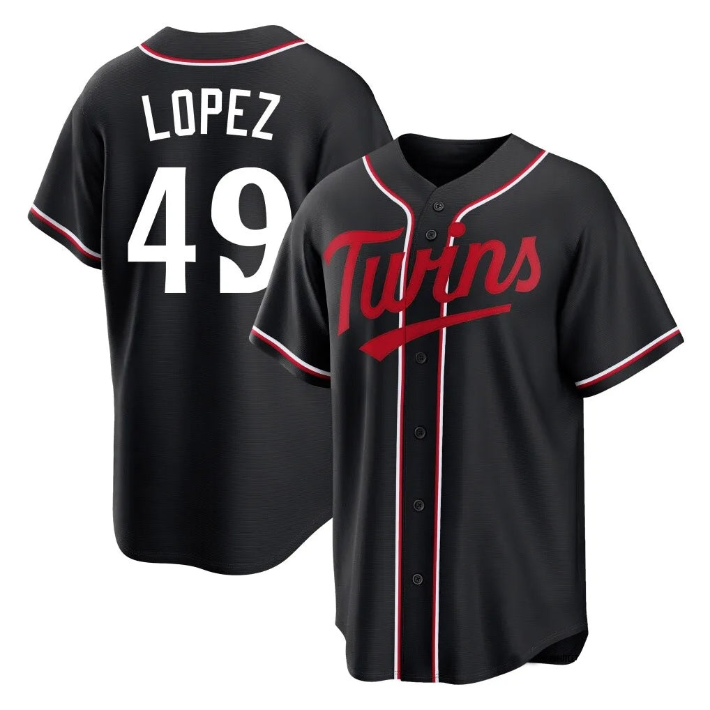 Johmsee M.Twins #49 Pablo Lopez Player Black Fashion Out Home Limited Stitched Jerseys