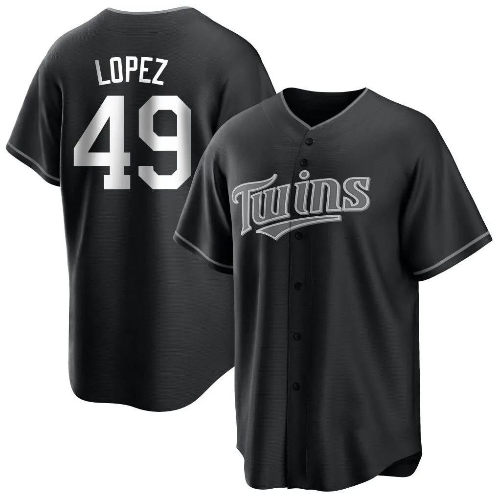 Johmsee M.Twins #49 Pablo Lopez Player Black Home Game Stitched Jerseys