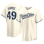 Johmsee M.Twins #49 Pablo Lopez Player Cream Game Limited Home Stitched Jerseys
