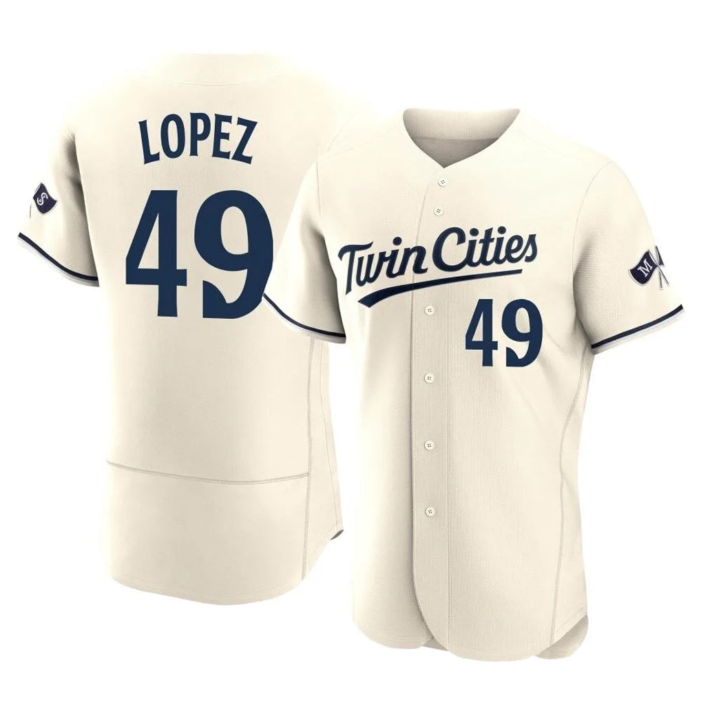 Johmsee M.Twins #49 Pablo Lopez Player Cream Home Limited Elite Stitched Jerseys