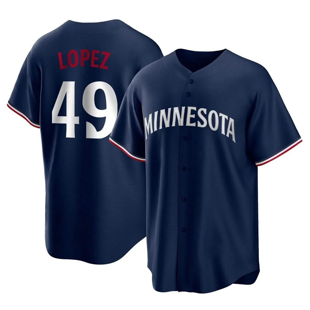 Johmsee M.Twins #49 Pablo Lopez Player Navy Replica Alternate Home Stitched Jerseys