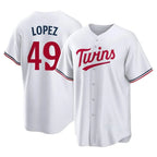 Johmsee M.Twins #49 Pablo Lopez Player White Home Game Stitched Jerseys