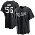 Johmsee M.Twins #56 Josh Bell Player Black Home Game Stitched Jerseys
