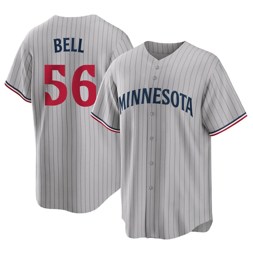 Johmsee M.Twins #56 Josh Bell Player Gray Game Limited Home Stitched Jerseys