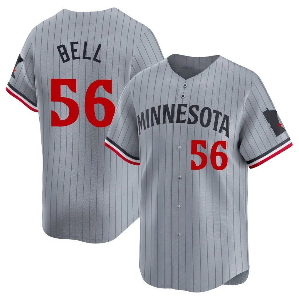 Johmsee M.Twins #56 Josh Bell Player Gray Home Limited Stitched Jerseys