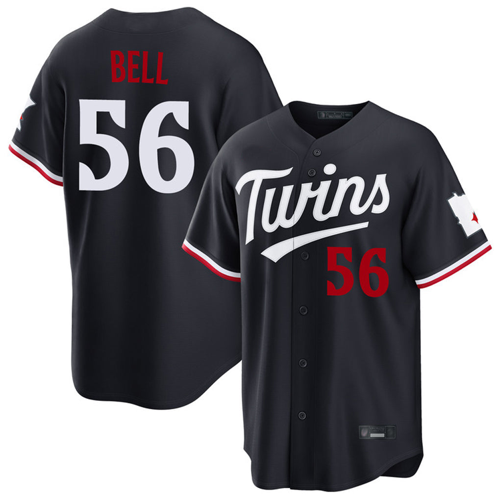 Johmsee M.Twins #56 Josh Bell Player Navy Home Game Stitched Jerseys