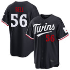Johmsee M.Twins #56 Josh Bell Player Navy Home Game Stitched Jerseys