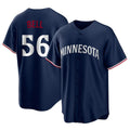 Johmsee M.Twins #56 Josh Bell Player Navy Replica Alternate Home Stitched Jerseys