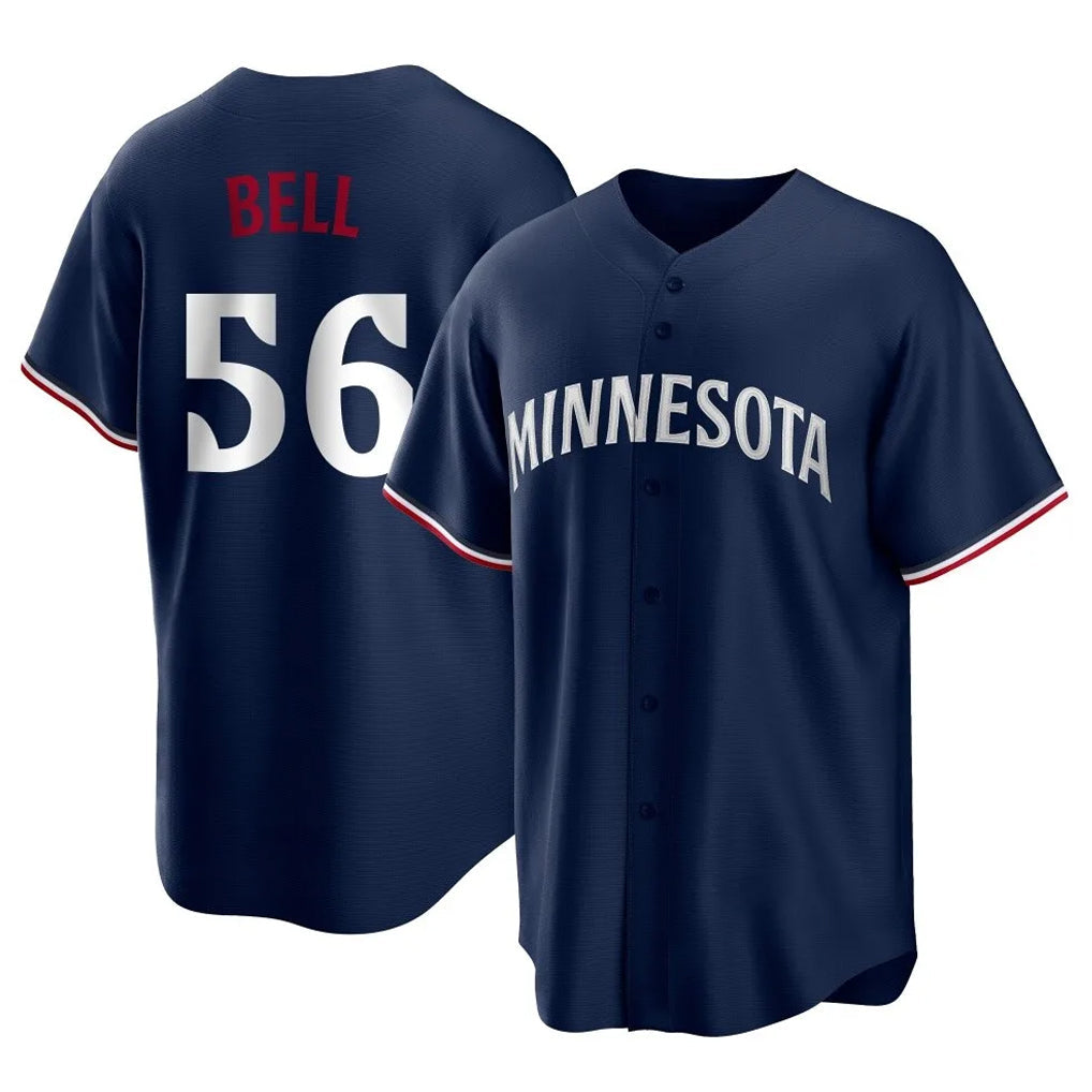 Johmsee M.Twins #56 Josh Bell Player Navy Replica Alternate Home Stitched Jerseys