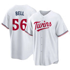 Johmsee M.Twins #56 Josh Bell Player White Home Game Stitched Jerseys
