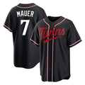 Johmsee M.Twins #7 Joe Mauer Player Black Fashion Out Home Limited Stitched Jerseys
