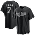 Johmsee M.Twins #7 Joe Mauer Player Black Home Game Stitched Jerseys