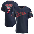 Johmsee M.Twins #7 Joe Mauer Player Navy 60th Home Limited Elite Stitched Jerseys