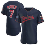 Johmsee M.Twins #7 Joe Mauer Player Navy 60th Home Limited Elite Stitched Jerseys