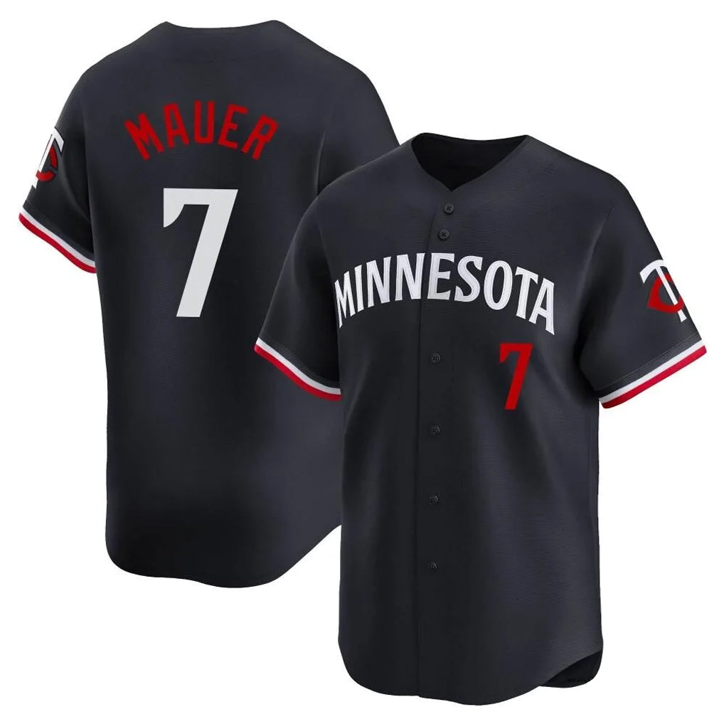 Johmsee M.Twins #7 Joe Mauer Player Navy Home Limited Stitched Jerseys