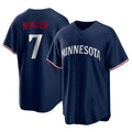 Johmsee M.Twins #7 Joe Mauer Player Navy Replica Alternate Home Stitched Jerseys