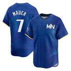 Johmsee M.Twins #7 Joe Mauer Player Royal City Connect Limited Home Stitched Jerseys