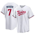 Johmsee M.Twins #7 Joe Mauer Player White Home Game Stitched Jerseys