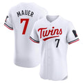 Johmsee M.Twins #7 Joe Mauer Player White Home Limited Elite Stitched Jerseys