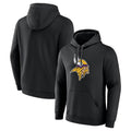 Johmsee MN.Vikings Black LOGO Pullover Hoodies Limited Game Blank Player Stitched Jerseys